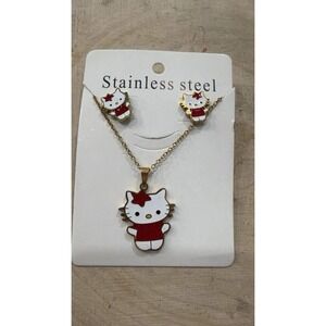Stainless Steel Hello Kitty Jewelry Set